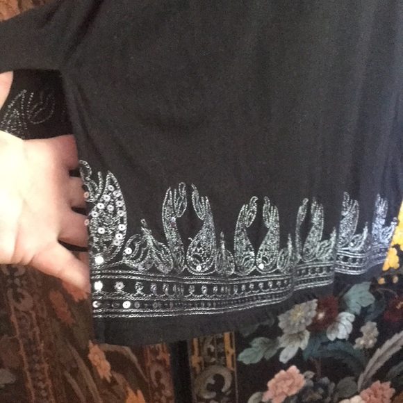INC international cotton silver embroidered tunic 1X - Picture 4 of 9